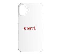 Carcasa para iPhone 16 Plus Francés Diciendo Merci París Vacaciones francés Cita