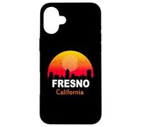 Carcasa para iPhone 16 Plus Fresno California State USA Vintage Retro Sunset City
