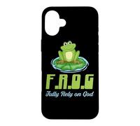 Carcasa para iPhone 16 Plus Frog Confíe plenamente en Dios Clásico Cristiano Fe & Religión