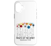 Carcasa para iPhone 16 Plus Fruits of The Spirit Gálatas 5 22 Verso de la Biblia Cristiano
