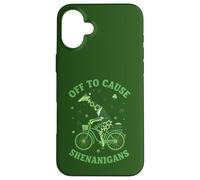 Carcasa para iPhone 16 Plus Fuera para causar Shenanigans Giraffe St Patricks Day