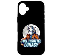 Carcasa para iPhone 16 Plus Full Throttle Lunacy Howling Biker Wolf Graphic