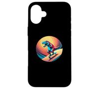 Carcasa para iPhone 16 Plus Fun Dinosaur Skateboarder Skater Design