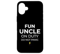 Carcasa para iPhone 16 Plus Fun Uncle On Duty Do Not Panic Hermano Hermano