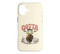 Carcasa para iPhone 16 Plus Funny Buffalo Gotta Go OVNI Alien Desert Design Western Humor