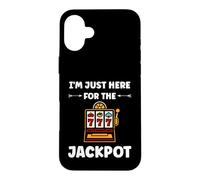 Carcasa para iPhone 16 Plus Funny Casino Quote gamling I'm Here for Jackpot