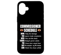 Carcasa para iPhone 16 Plus Funny Fantasy Football Commissioner Schedule Draft Day