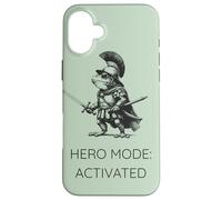 Carcasa para iPhone 16 Plus Funny Frog Humor. Roman Soldier Toad Hero Mode Activated