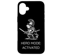 Carcasa para iPhone 16 Plus Funny Frog Humor. Roman Soldier Toad Hero Mode Activated