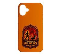 Carcasa para iPhone 16 Plus Funny Halloween I'D IR AL Infierno Y Volver para MI Gato