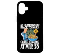Carcasa para iPhone 16 Plus Funny Marathon Runner Carbo Loading Mile 20 Joke