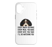 Carcasa para iPhone 16 Plus Funny Mens Womens Every Snack Make Begging Bernedoodle Dog