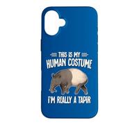 Carcasa para iPhone 16 Plus Funny Mens Womens Kids Human Costume Really A Tapir Lover