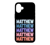 Carcasa para iPhone 16 Plus Funny Modern Repetitive Text Design First Name Matthew