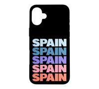 Carcasa para iPhone 16 Plus Funny Modern Repetitive Text Design Spain Spaniard Europe