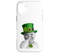 Carcasa para iPhone 16 Plus Funny Niche Baby Gen z Meme Giggling AI Laughing St. Patrick