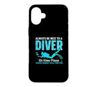 Carcasa para iPhone 16 Plus Funny Scuba Dive Be Nice To A Diver Diving For Men Women