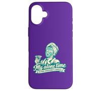 Carcasa para iPhone 16 Plus Funny Self Care My Alone Time Is For Everyone's Safety Retro