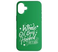 Carcasa para iPhone 16 Plus Funny St Patricks Day Top for Women Whale Oil Beef Hooked