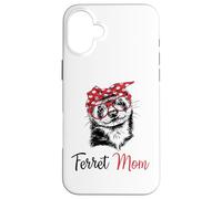 Carcasa para iPhone 16 Plus Funny Womens Girls Glasses Bandana Mom Ferret Lover