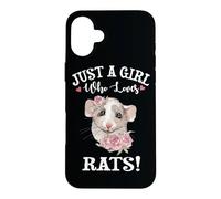 Carcasa para iPhone 16 Plus Funny Womens Kids Just A Girl Who Loves Dumbo Ear Rats Lover