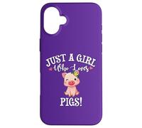 Carcasa para iPhone 16 Plus Funny Womens Moms Girl Who Loves Pigs Cute Show Pig Lover