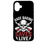 Carcasa para iPhone 16 Plus Furia Hornear Salva Diversión En Vivo Metalero Estrés Panadero Hardcore