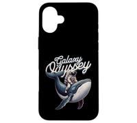 Carcasa para iPhone 16 Plus Galaxy Odyssey Astronaut Riding Cosmic Whale Art