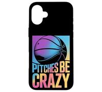 Carcasa para iPhone 16 Plus Game Day Baseball Fan Pitches be Crazy para Mujer