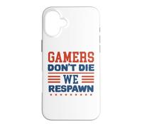 Carcasa para iPhone 16 Plus Gamers Don't Die We Respawn Sparklers Patriotic Hombres Mujeres