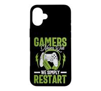 Carcasa para iPhone 16 Plus Gamers Never Quit We Simply Restart Funny Video Game Lovers