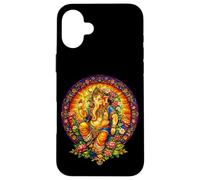 Carcasa para iPhone 16 Plus Ganesha Vitral Mandala Hindú Dios Hinduismo Yoga