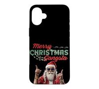Carcasa para iPhone 16 Plus Gangsta Santa Feliz Navidad Divertidas Vibes Festivas
