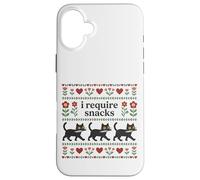 Carcasa para iPhone 16 Plus Gato Divertido, Necesito bocadillos, Gatito Hambriento, Humor