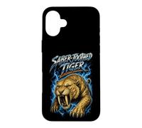 Carcasa para iPhone 16 Plus Gato prehistórico de Rock Retro de los años 80 y 90