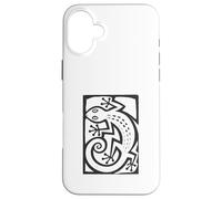 Carcasa para iPhone 16 Plus Gecko Linocut Style Minimalista Animal Art