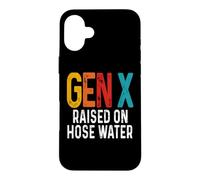 Carcasa para iPhone 16 Plus Gen X Raised On Hose Agua Divertido Humor Retro Generación X