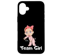 Carcasa para iPhone 16 Plus Gender Reveal Party Team Girl Cute Flossing Baby Floss Gift