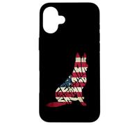 Carcasa para iPhone 16 Plus German Shepherd American Flag 4th of July Funny Dog Lover
