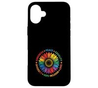 Carcasa para iPhone 16 Plus Girasol Arcoíris Paz Igualdad Diversidad Amor