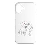 Carcasa para iPhone 16 Plus Girl with Golden Retriever, Cute Golden Retriever