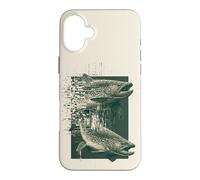 Carcasa para iPhone 16 Plus Glitch Trucha Pesca Gráfico Retro Digital Fish Design