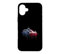 Carcasa para iPhone 16 Plus Go Kart Karting Bandera Americana USA Drip Graffiti Lover