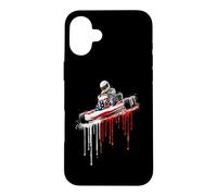 Carcasa para iPhone 16 Plus Go Kart Racer Bandera Americana USA Drip Graffiti Lover