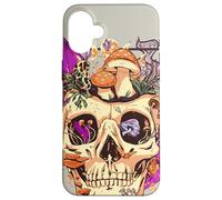 Carcasa para iPhone 16 Plus Goblincore Aesthetic. Vintage Moon Crystals and Forest Skull