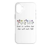 Carcasa para iPhone 16 Plus God is Within Her She Will Not Fall Christian Butterfly 46:5