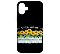 Carcasa para iPhone 16 Plus God Says You Are Girasol Mason Jar Christian Religious