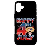 Carcasa para iPhone 16 Plus Golden Retriever Dog American Flag Sunglasses Happy 4th July