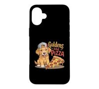 Carcasa para iPhone 16 Plus Golden Retrievers Y Pizza Cute Puppy Golden Retriever Perros