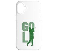 Carcasa para iPhone 16 Plus Golfing Golfing Swing Estético Minimalista, Verde